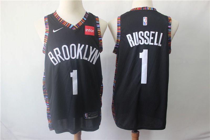 Men Brooklyn Nets #1 Russell Black Black Nike Game NBA Jerseys->boston red sox->MLB Jersey